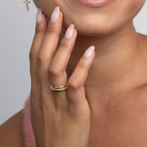 Croissant Double Ring - 18K Gold Vermeil - Glamour Jewelry House