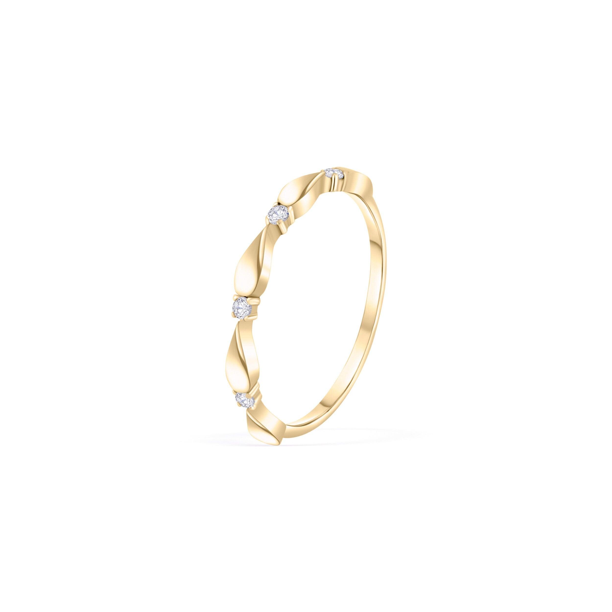 Stacking Diamond Ring - 18K Gold Vermeil - Glamour Jewelry House