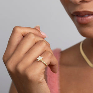 Pave Star Ring - 18K Gold Vermeil - Glamour Jewelry House