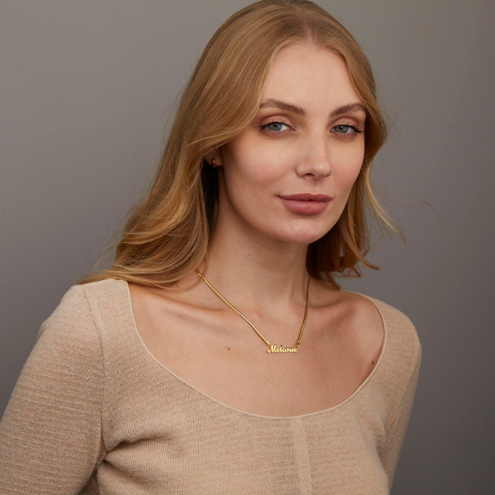 Name Necklace with Snake Chain - 18K Gold Vermeil - Glamour Jewelry House