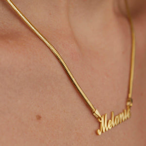 Name Necklace with Snake Chain - 18K Gold Vermeil - Glamour Jewelry House