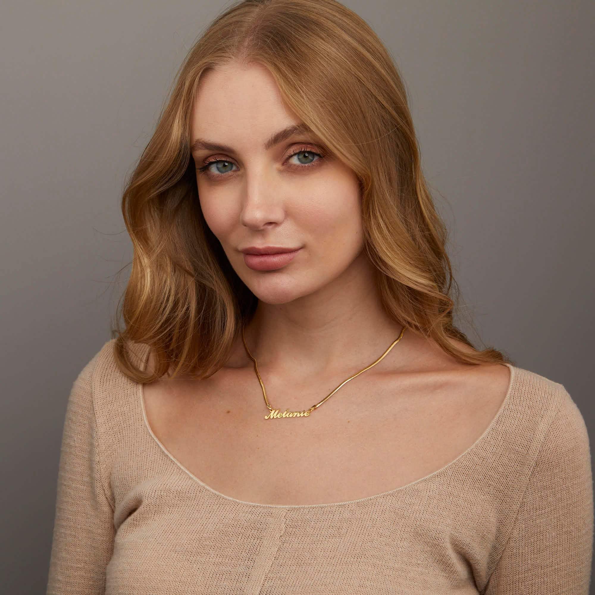 Name Necklace with Snake Chain - 18K Gold Vermeil - Glamour Jewelry House