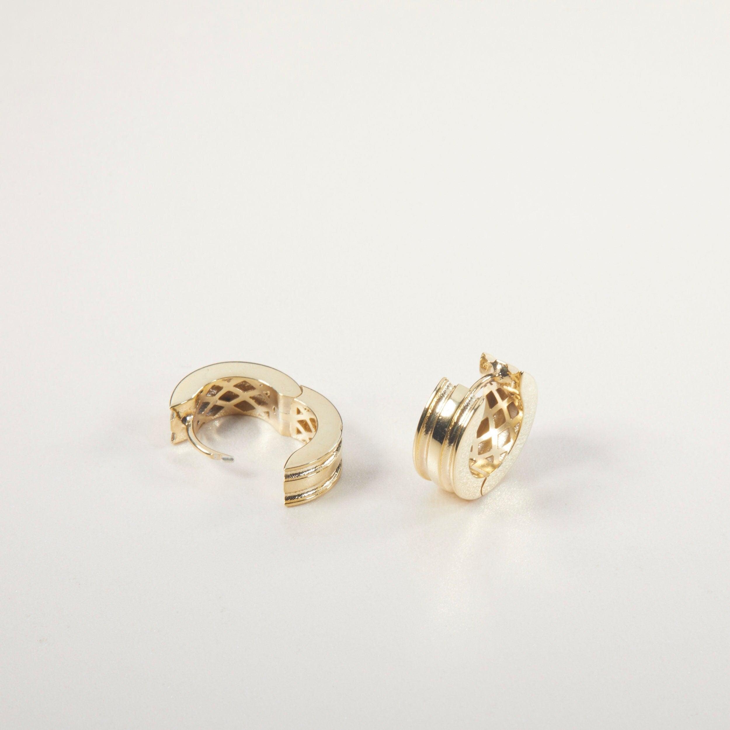Thick Huggie Hoop Earrings - 18K Gold Vermeil - Glamour Jewelry House