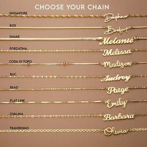 Name Necklace with Italian Chains - 18K Gold Vermeil - Glamour Jewelry House