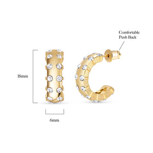 Chunky CZ Diamond Hoop Earrings - Glamour Jewelry House