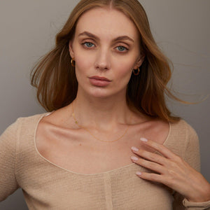 Sideways Initial Necklace with Birthstone - 18K Gold Vermeil - Glamour Jewelry House