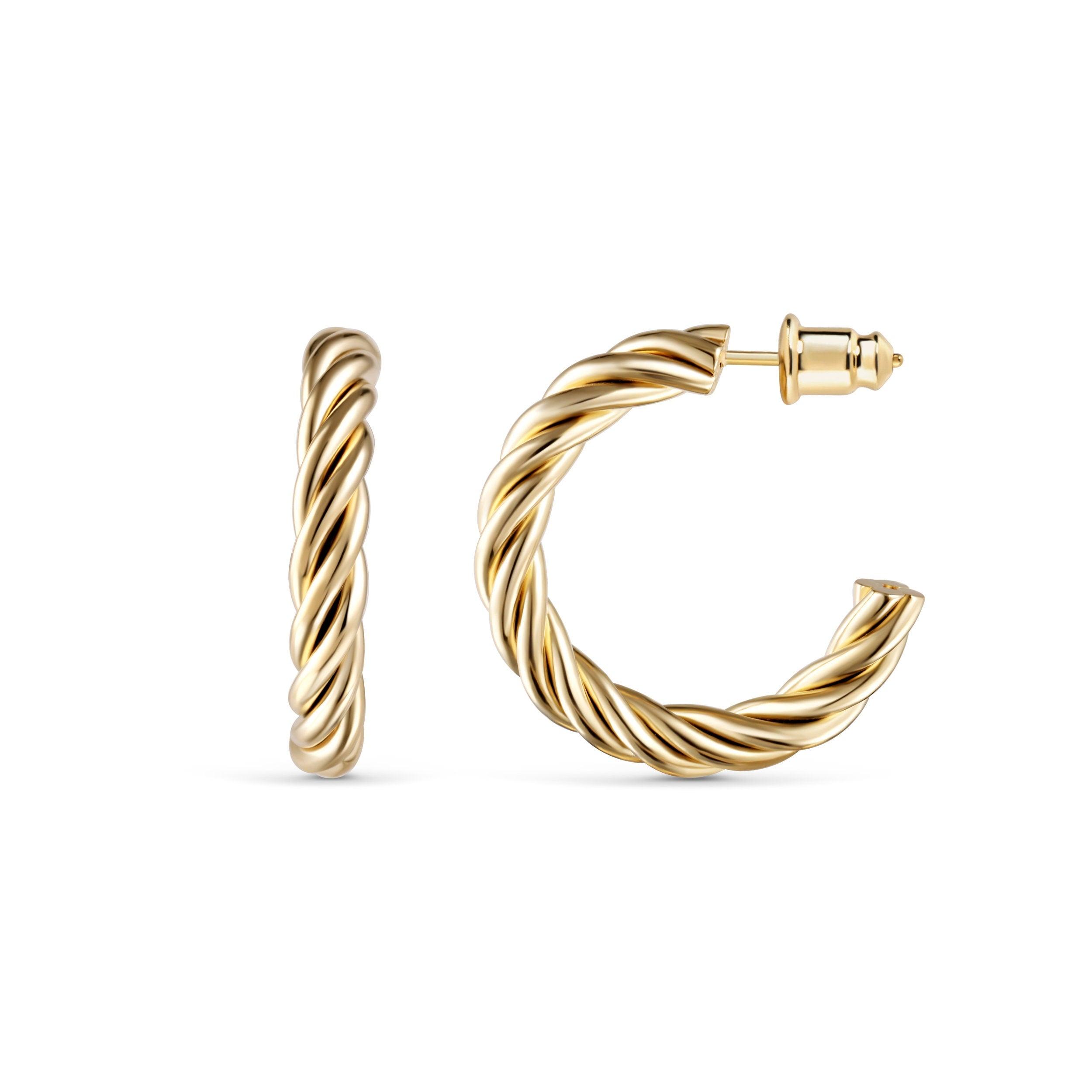 Twisted Hoop Earrings - Glamour Jewelry House