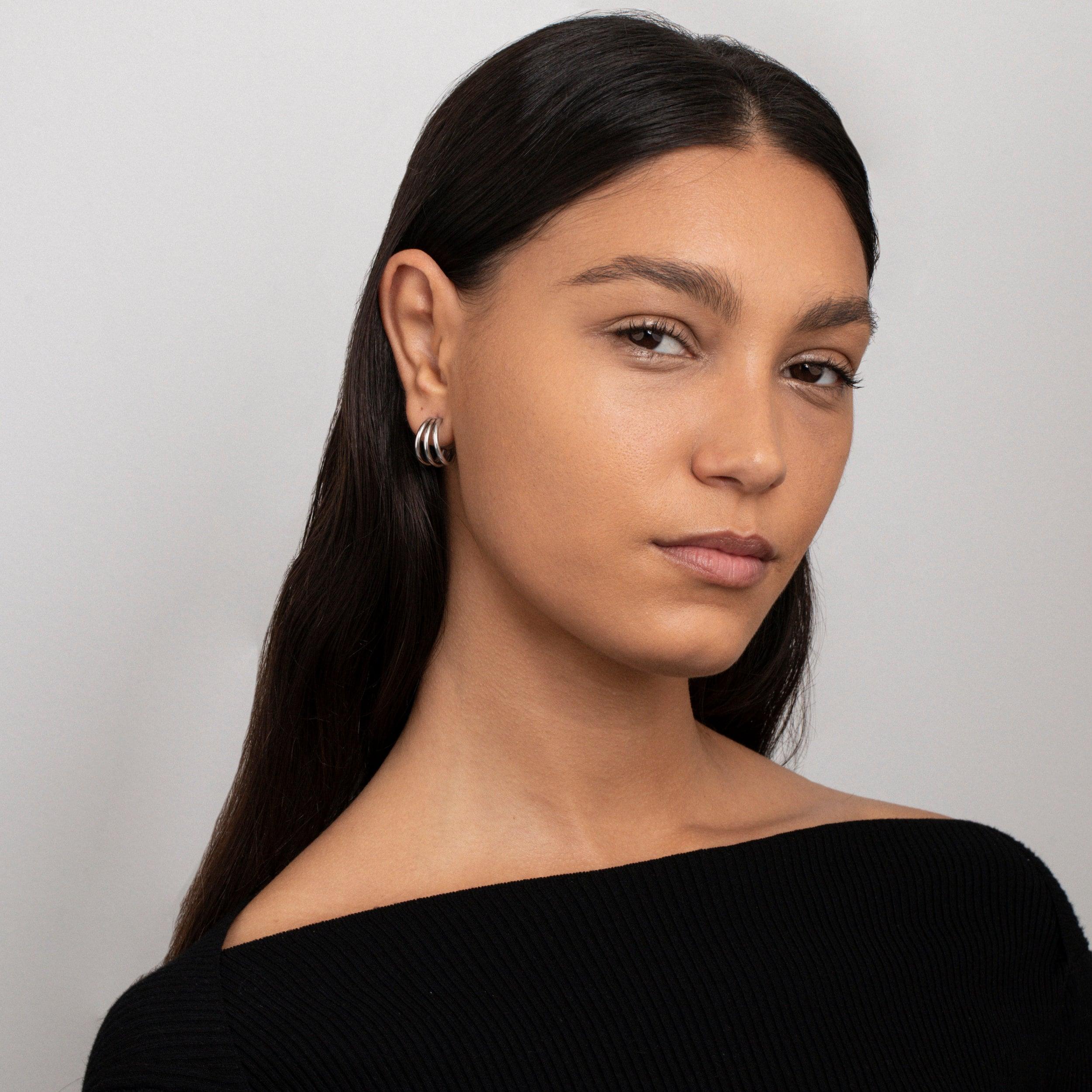 Silver Triple Hoops - Glamour Jewelry House