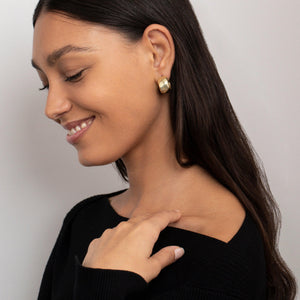 Chunky Textured Hoop Earrings - Glamour Jewelry House