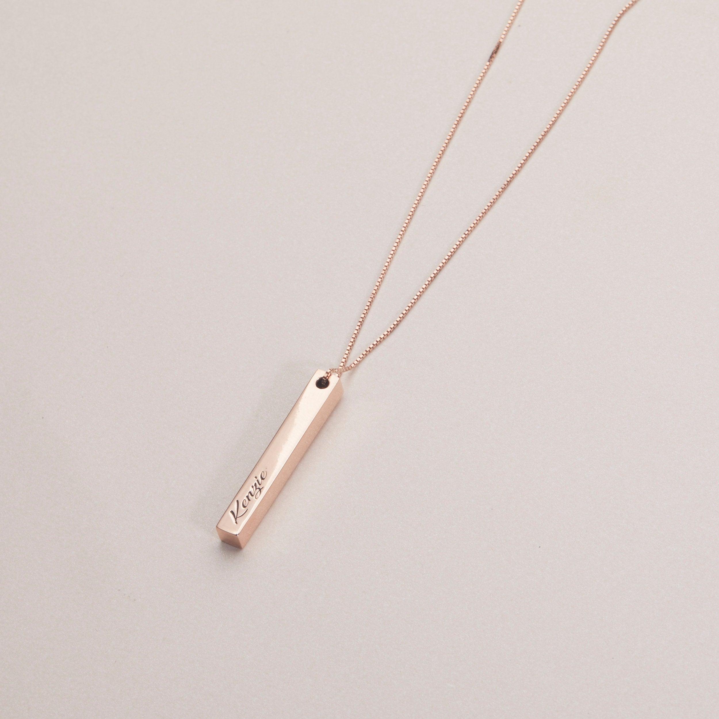 Personalized Bar Name Necklace with Birthstone - 18K Gold Vermeil - Glamour Jewelry House