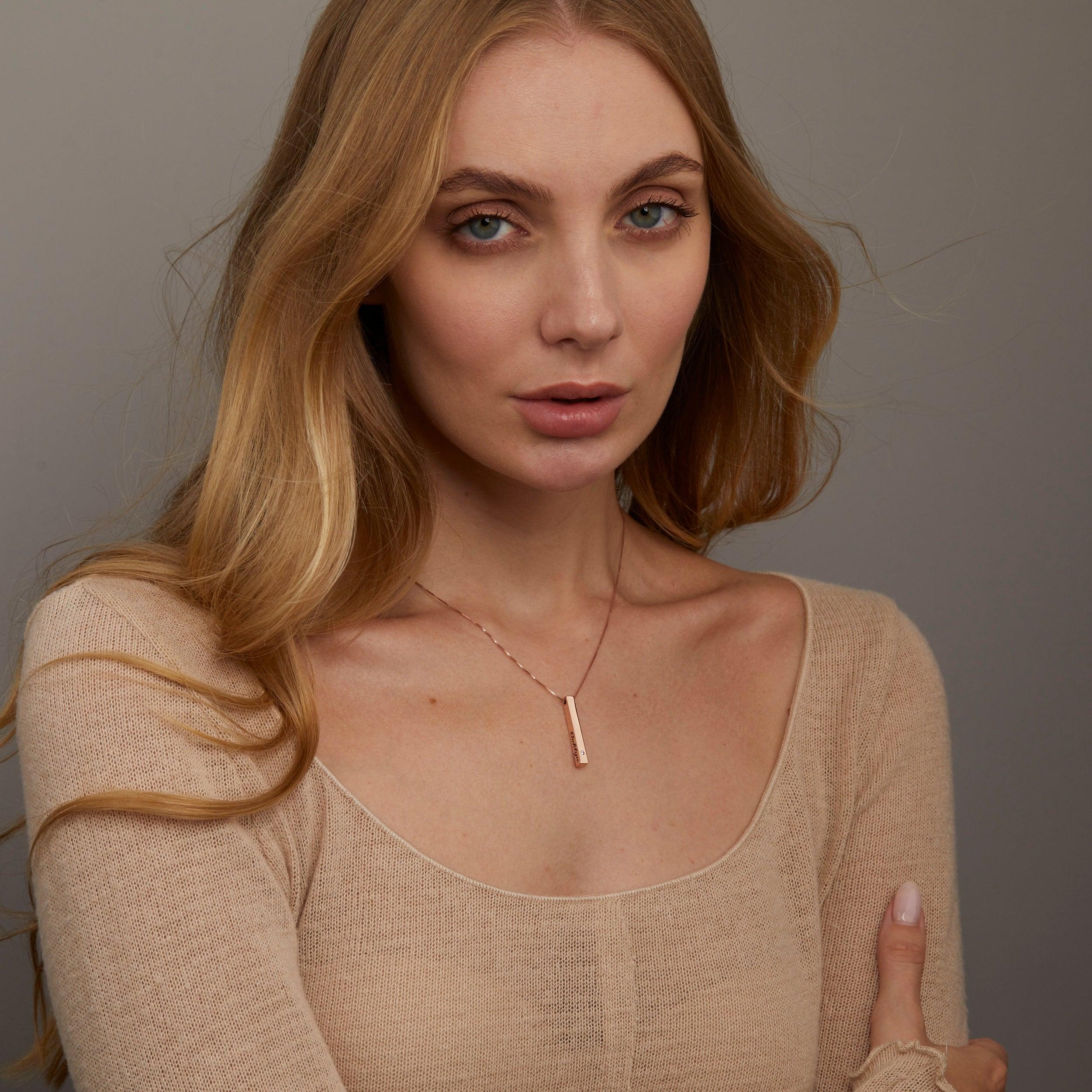 Personalized Bar Name Necklace with Birthstone - 18K Gold Vermeil - Glamour Jewelry House