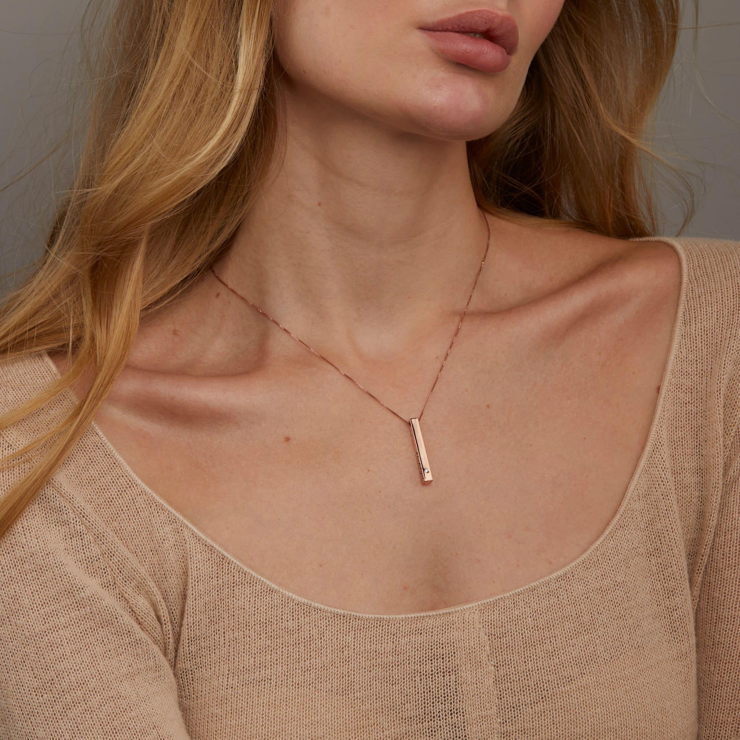 Personalized Bar Name Necklace with Birthstone - 18K Gold Vermeil - Glamour Jewelry House