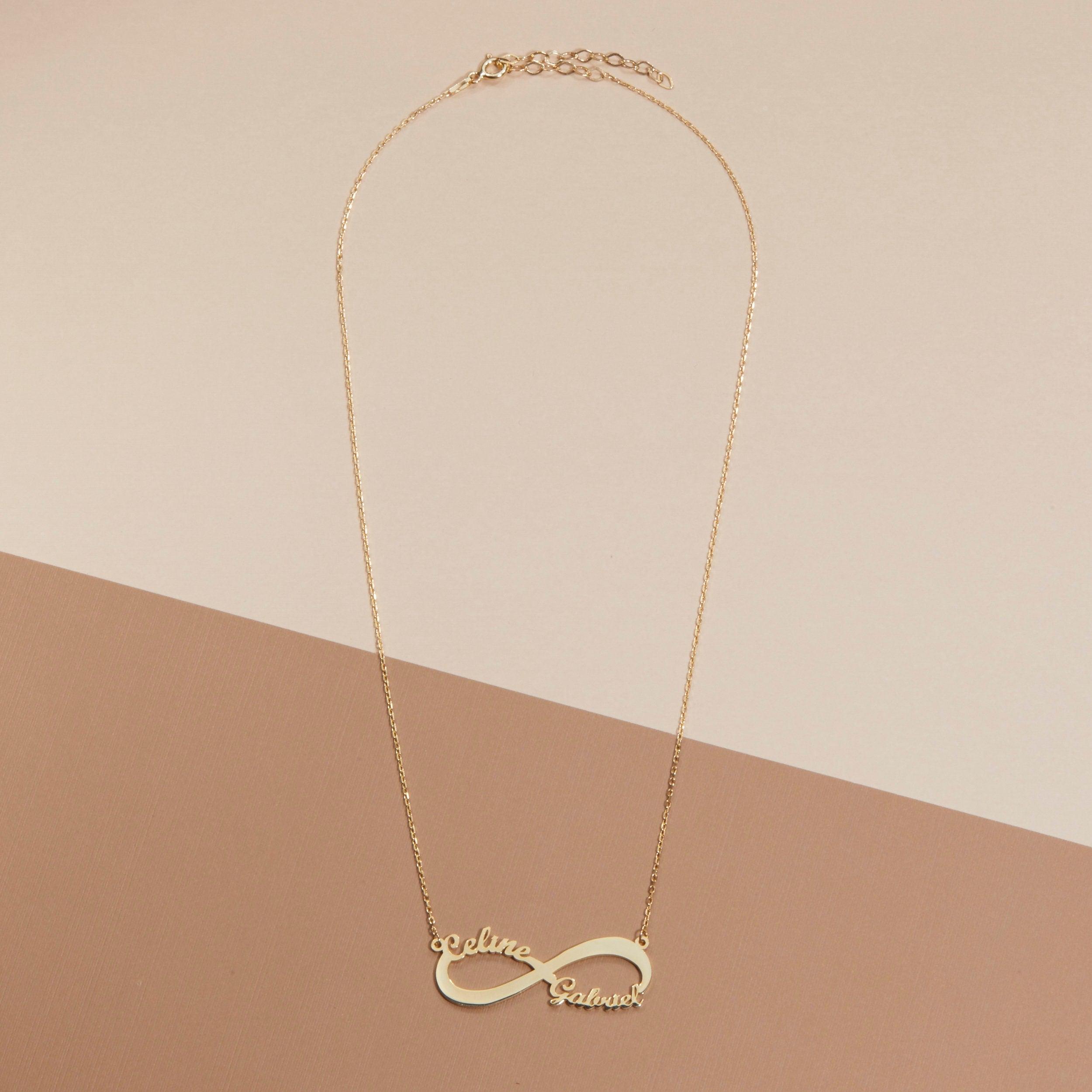 Double Infinity Name Necklace - 18K Gold Vermeil - Glamour Jewelry House