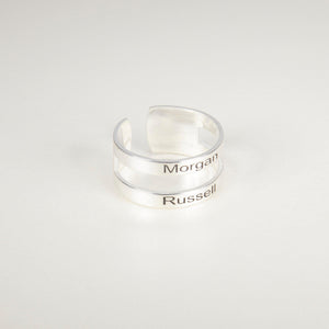 Name Ring - Silver Multiple Name Ring - 18K Gold Vermeil - Glamour Jewelry House