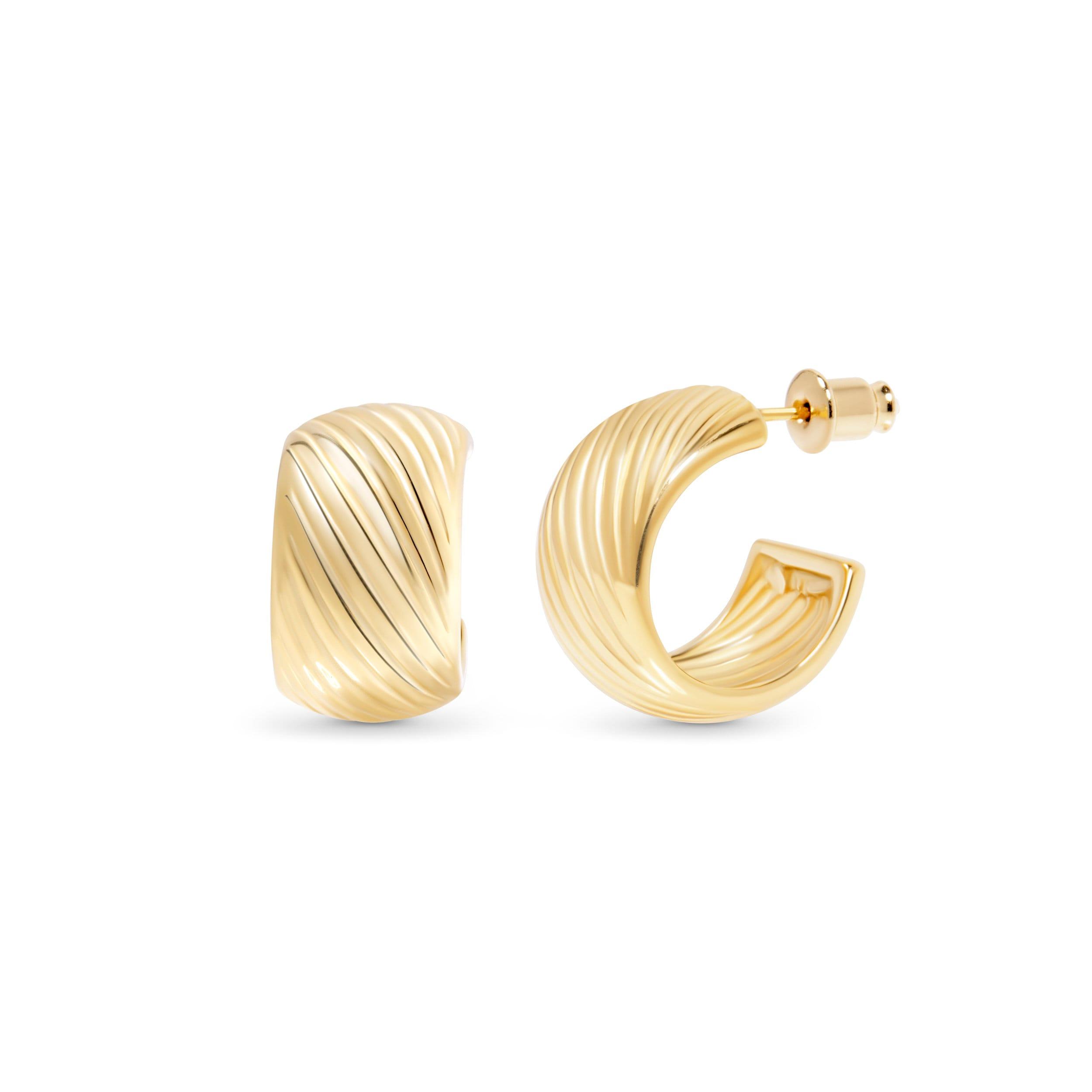 Chunky Textured Hoop Earrings - Glamour Jewelry House