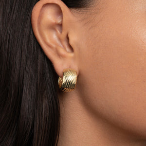 Chunky Textured Hoop Earrings - Glamour Jewelry House