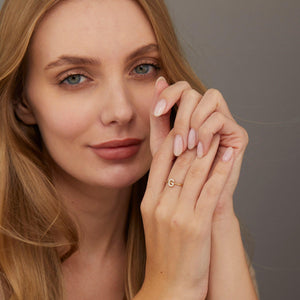 Pave Initial Ring - 18K Gold Vermeil - Glamour Jewelry House