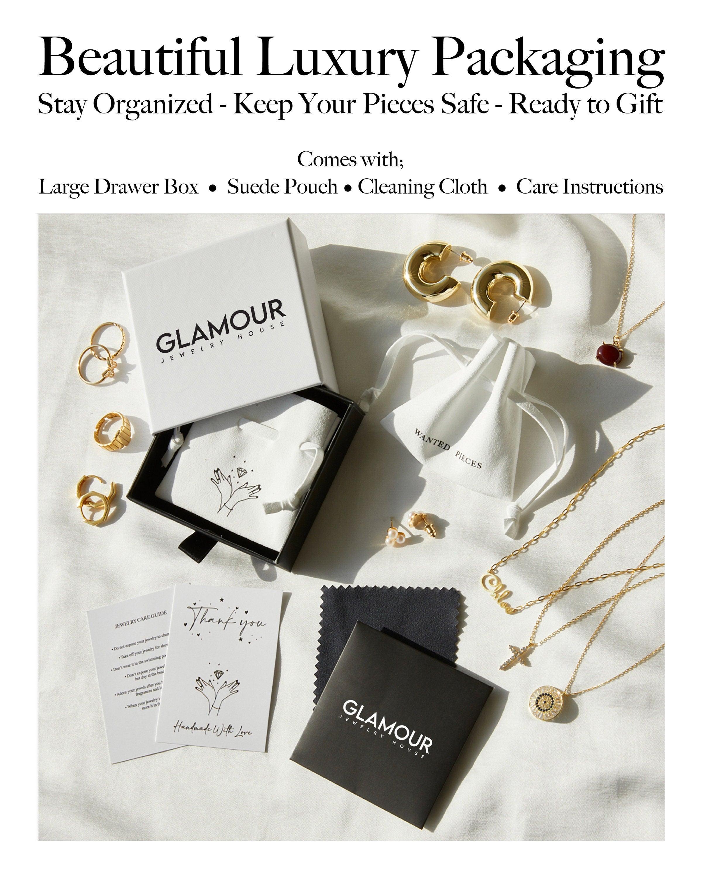 Personalized Name Necklace with Charms and Pearl - 18K Gold Vermeil - Glamour Jewelry House