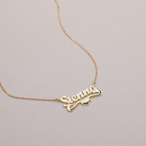 Name Necklace with Heart - 18K Gold Vermeil - Glamour Jewelry House