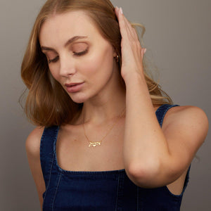 Name Necklace with Heart - 18K Gold Vermeil - Glamour Jewelry House