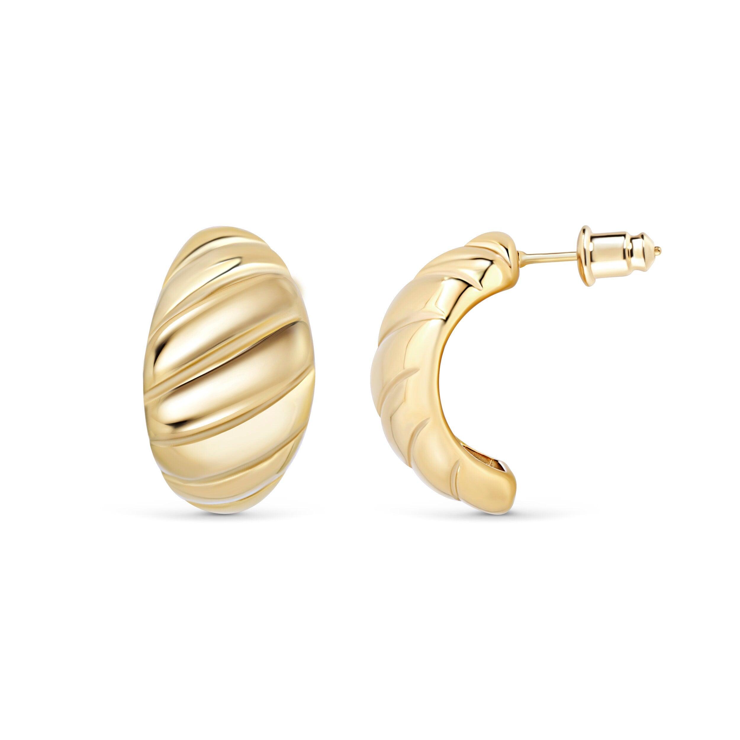 Chunky Croissant Earrings - Glamour Jewelry House