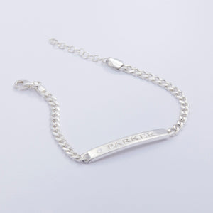 Personalized Silver Name Bracelet with Figaro Chain - 18K Gold Vermeil - Glamour Jewelry House