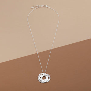Multi Name Necklace with Silver Round Name Pendants - 18K Gold Vermeil - Glamour Jewelry House