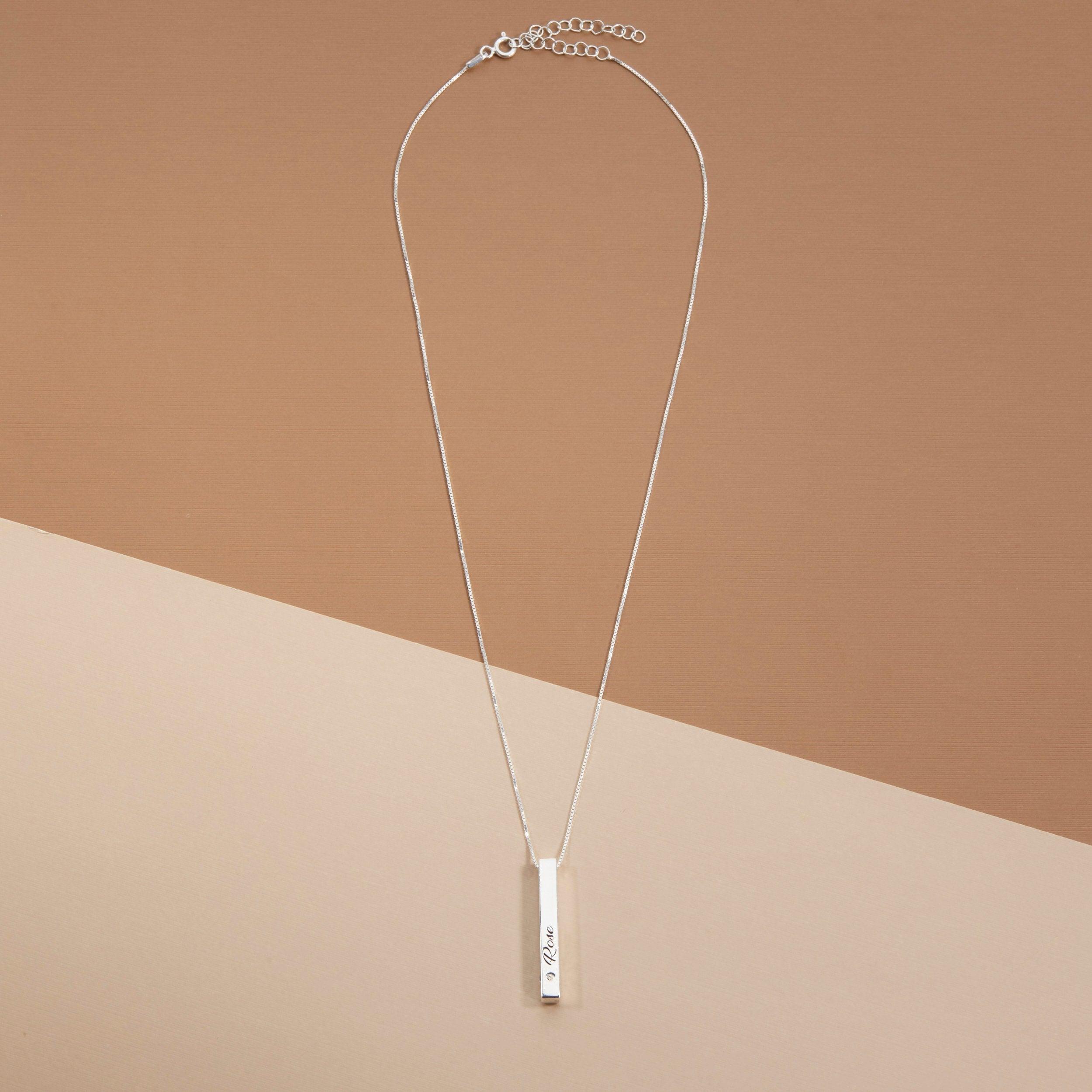 Personalized Bar Name Necklace with Birthstone - 18K Gold Vermeil - Glamour Jewelry House