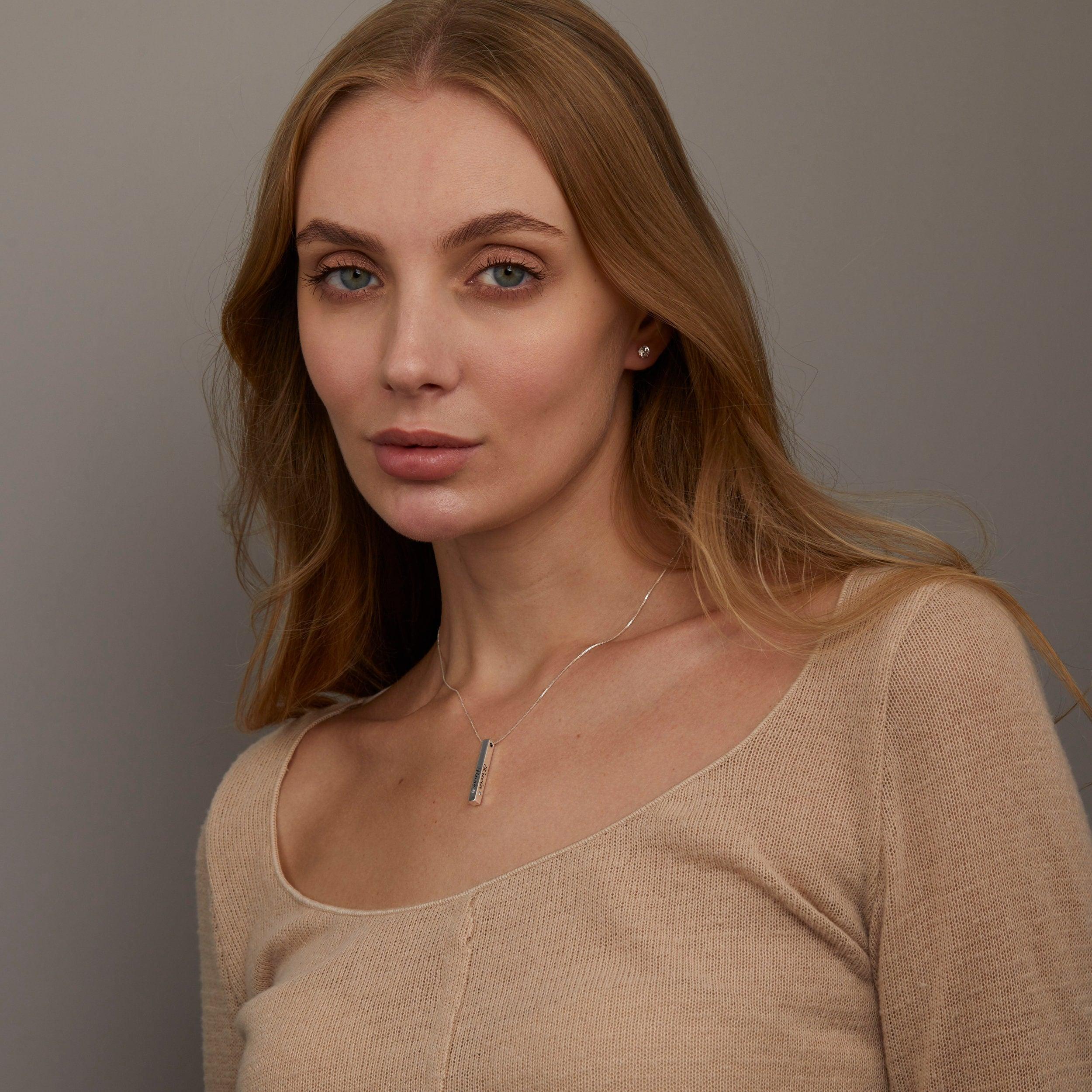 Personalized Bar Name Necklace with Birthstone - 18K Gold Vermeil - Glamour Jewelry House