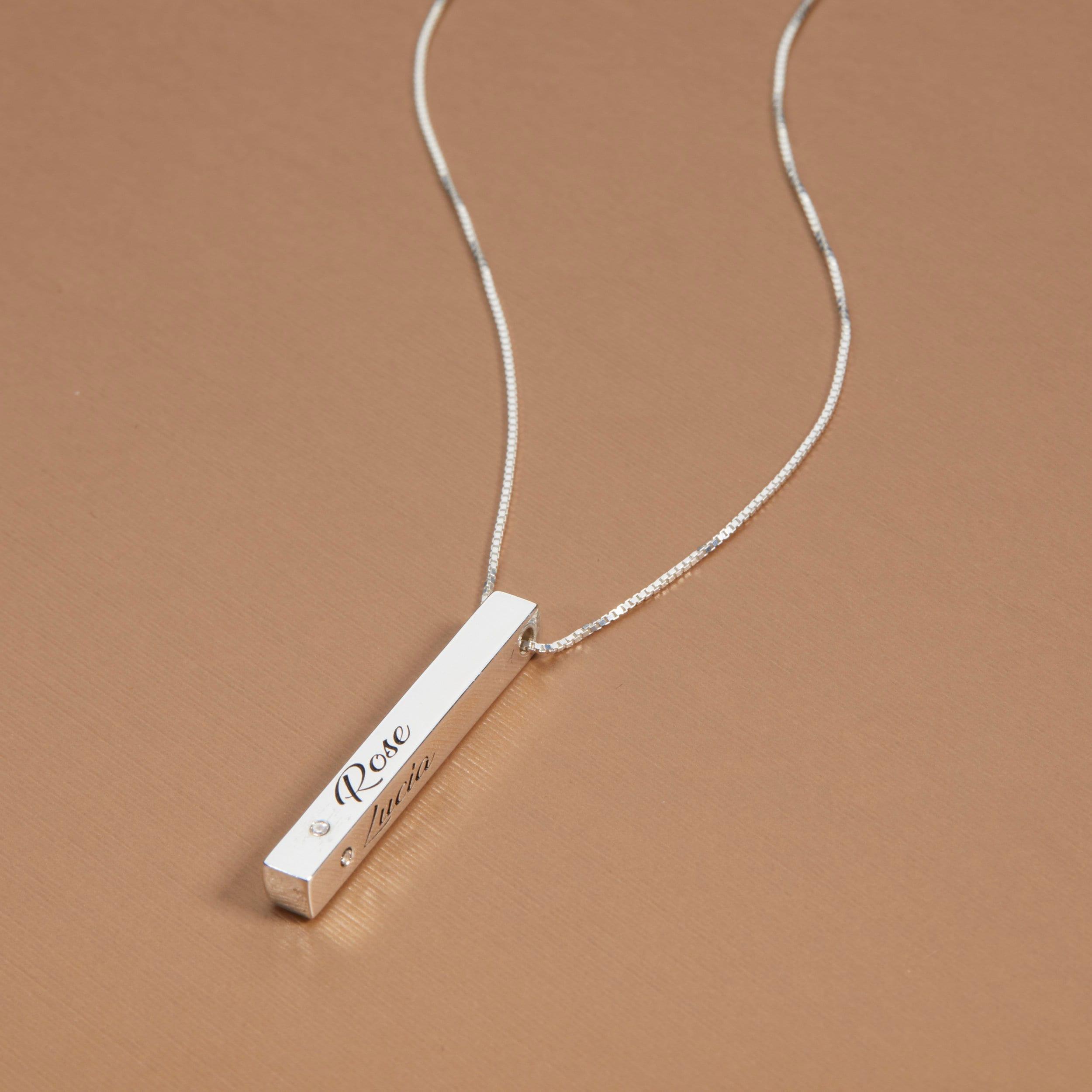Personalized Bar Name Necklace with Birthstone - 18K Gold Vermeil - Glamour Jewelry House