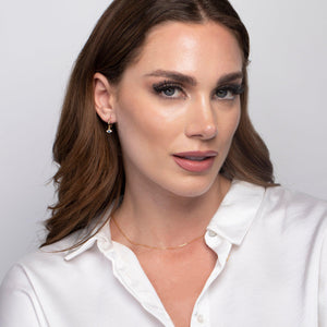 Dangling Evil Eye Hoop Earrings - 18K Gold Vermeil - Glamour Jewelry House