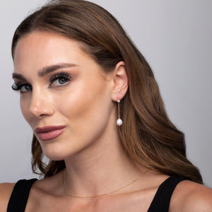 Pearl Drop Stud Earrings - 18K Gold Vermeil - Glamour Jewelry House