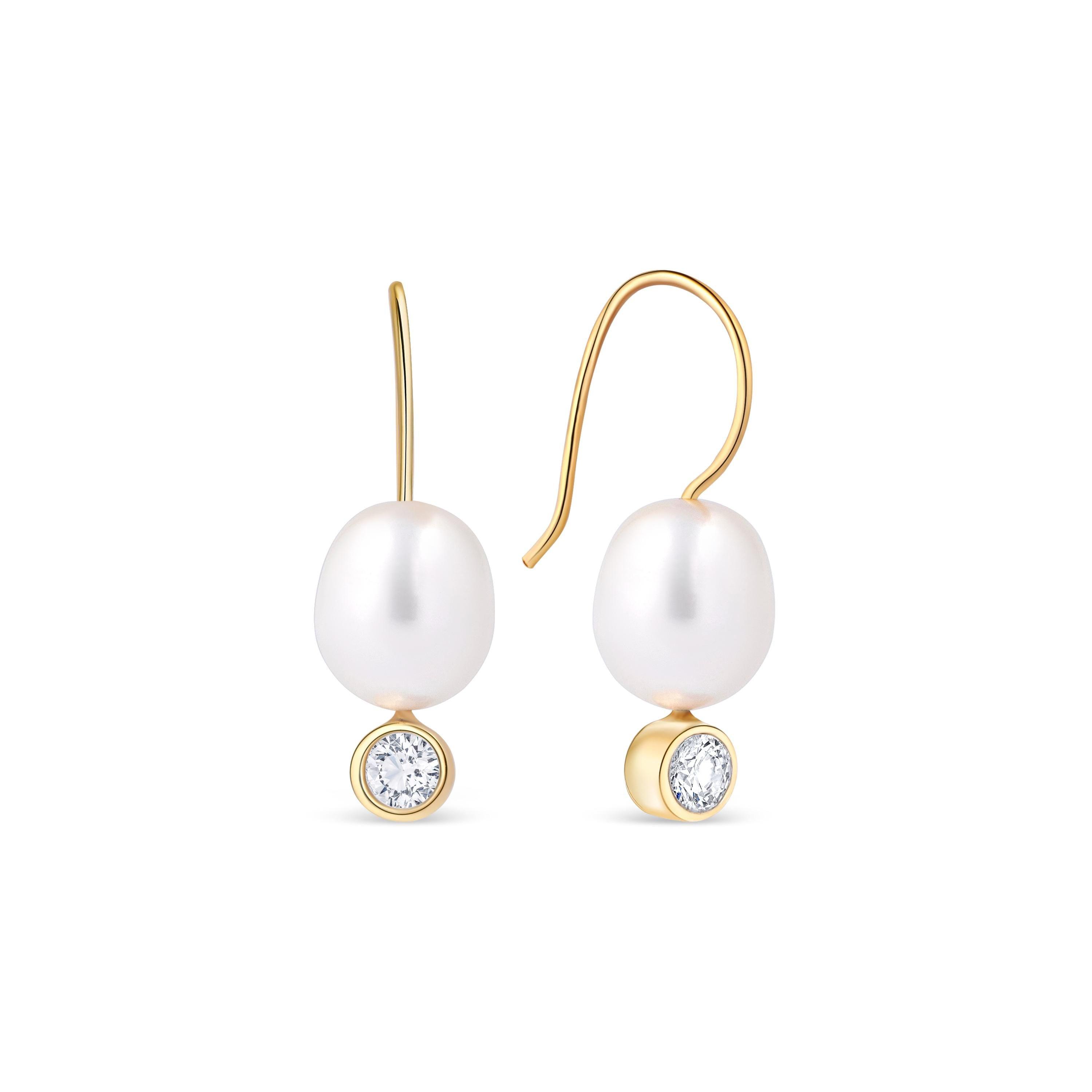 Pearl Drop Earrings - 18K Gold Vermeil - Glamour Jewelry House