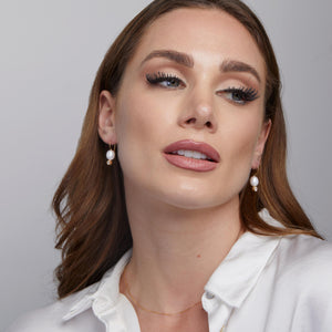 Pearl Drop Earrings - 18K Gold Vermeil - Glamour Jewelry House