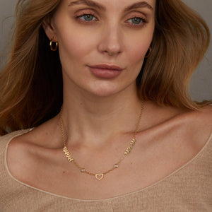 Double Name Necklace with Birthstone - 18K Gold Vermeil - Glamour Jewelry House