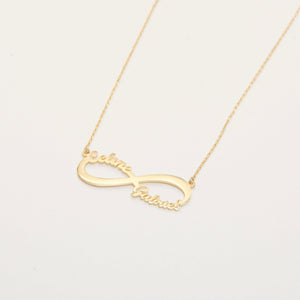 Double Infinity Name Necklace - 18K Gold Vermeil - Glamour Jewelry House