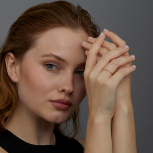 Beaded CZ Diamond Ring - 18K Gold Vermeil - Glamour Jewelry House