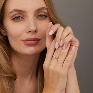 Pave Initial Ring - 18K Gold Vermeil - Glamour Jewelry House