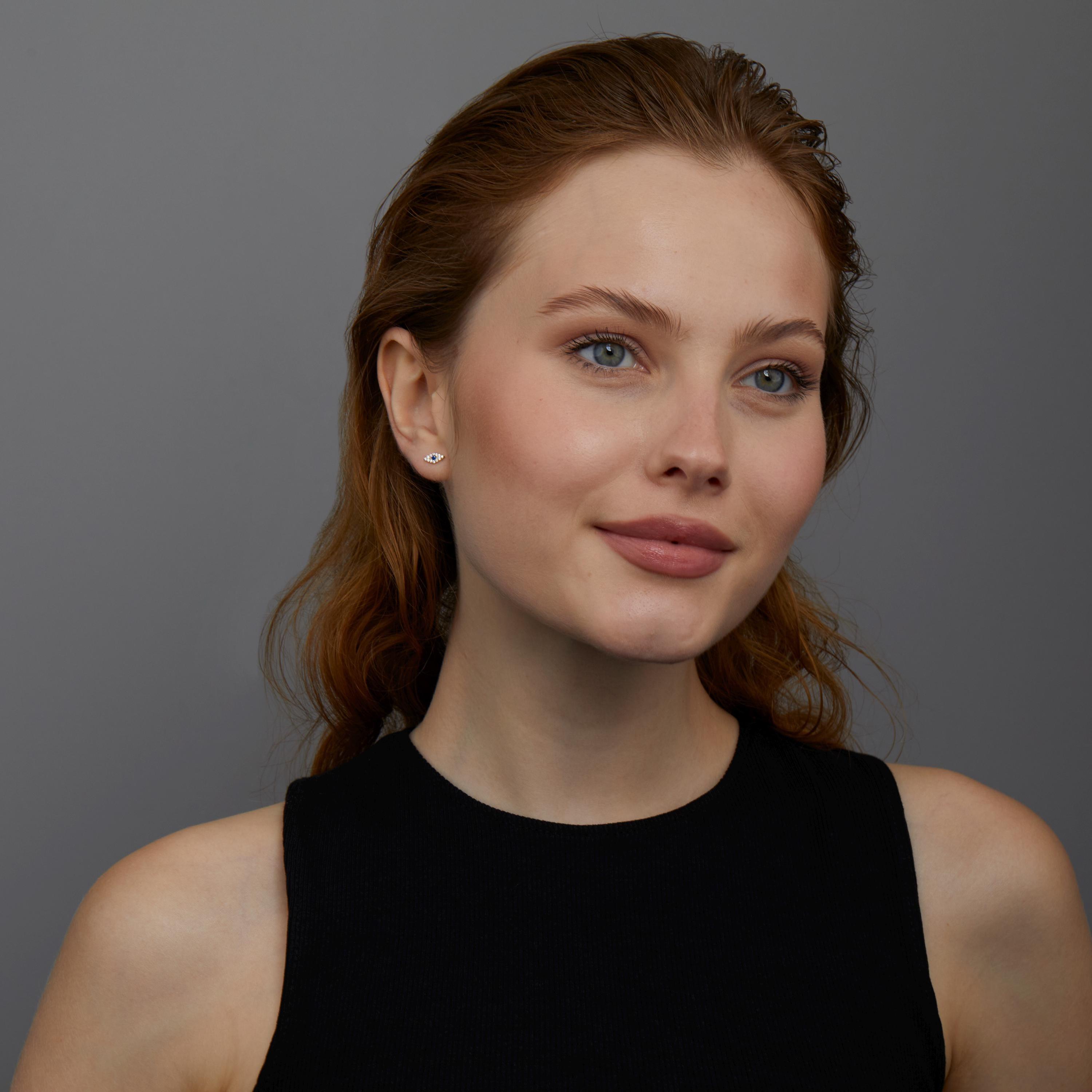 Evil Eye Stud Earrings - 18K Gold Vermeil - Glamour Jewelry House