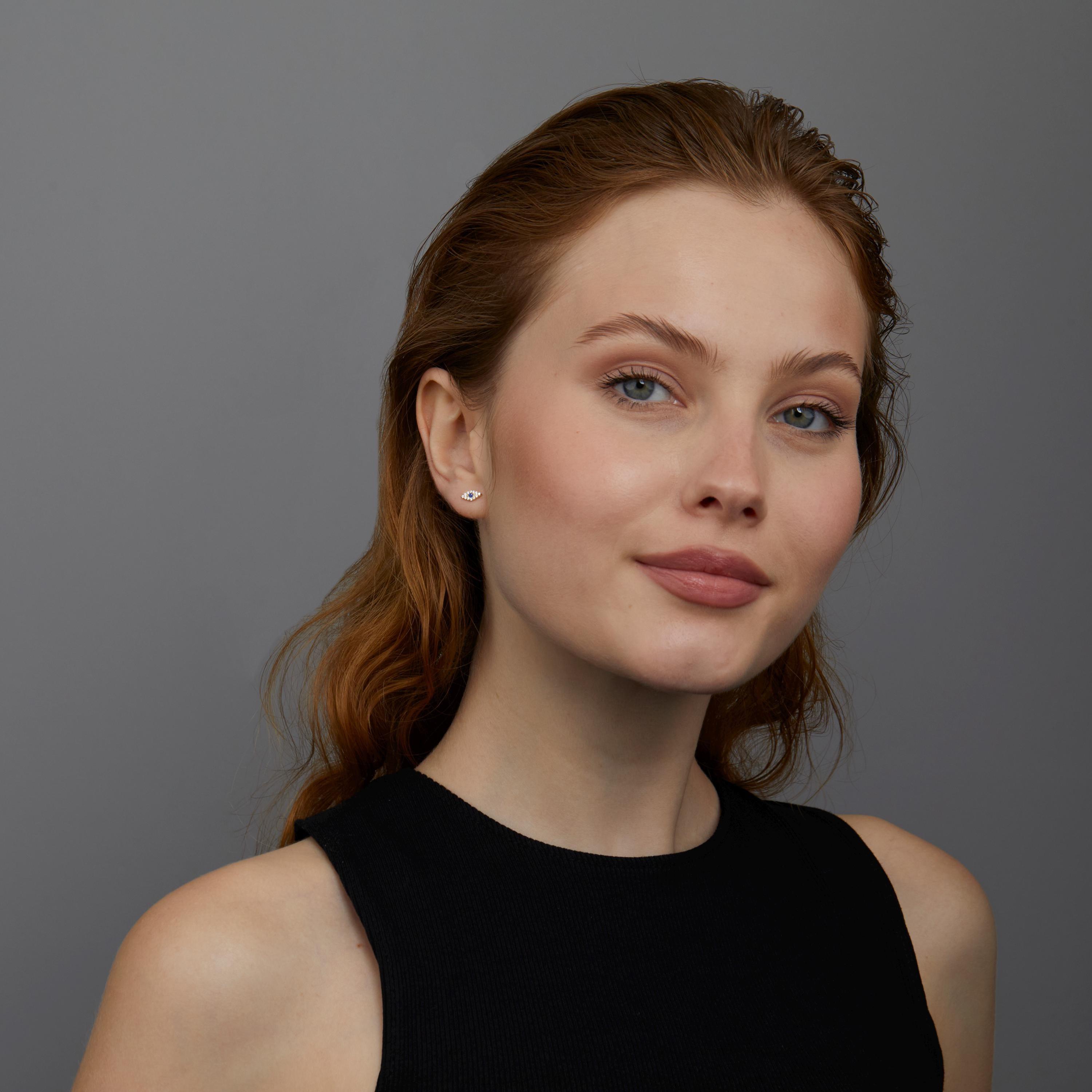 Evil Eye Stud Earrings - 18K Gold Vermeil - Glamour Jewelry House