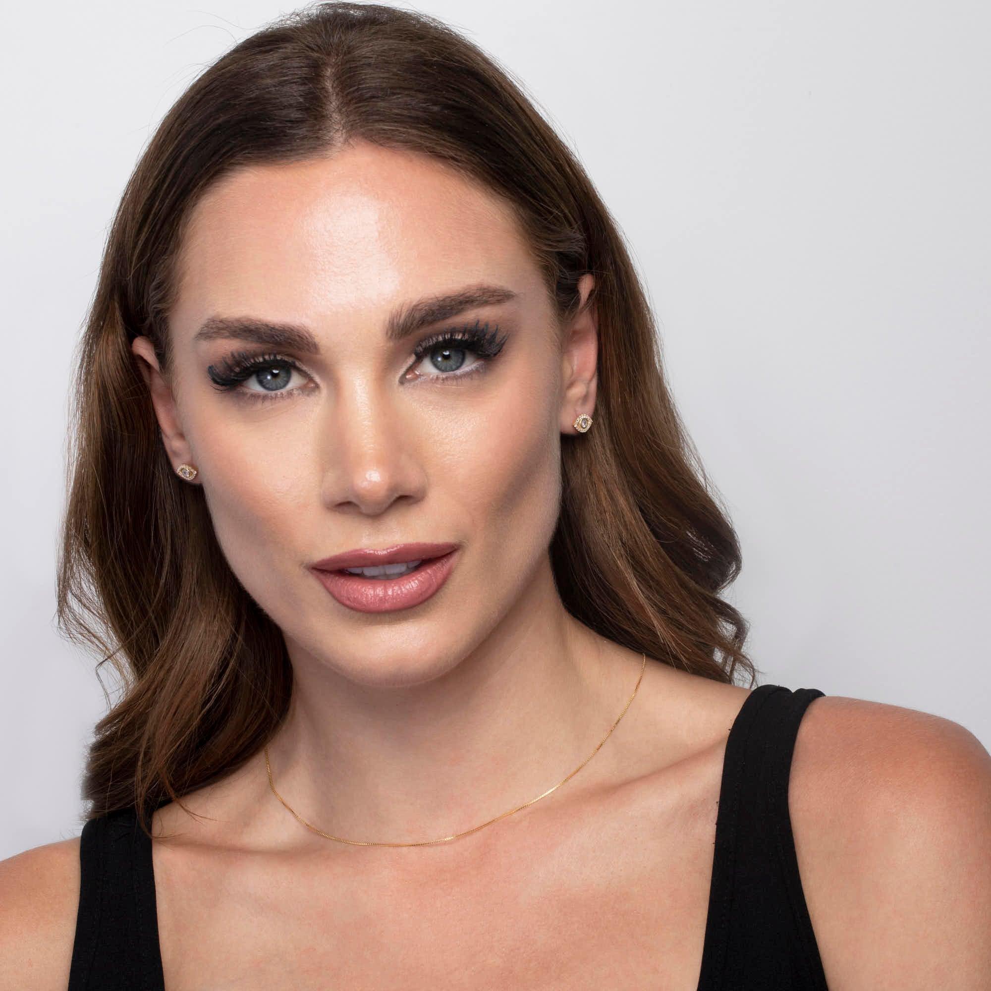 Evil Eye Stud Earrings - 18K Gold Vermeil - Glamour Jewelry House