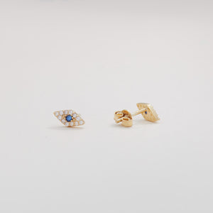 Evil Eye Stud Earrings - 18K Gold Vermeil - Glamour Jewelry House