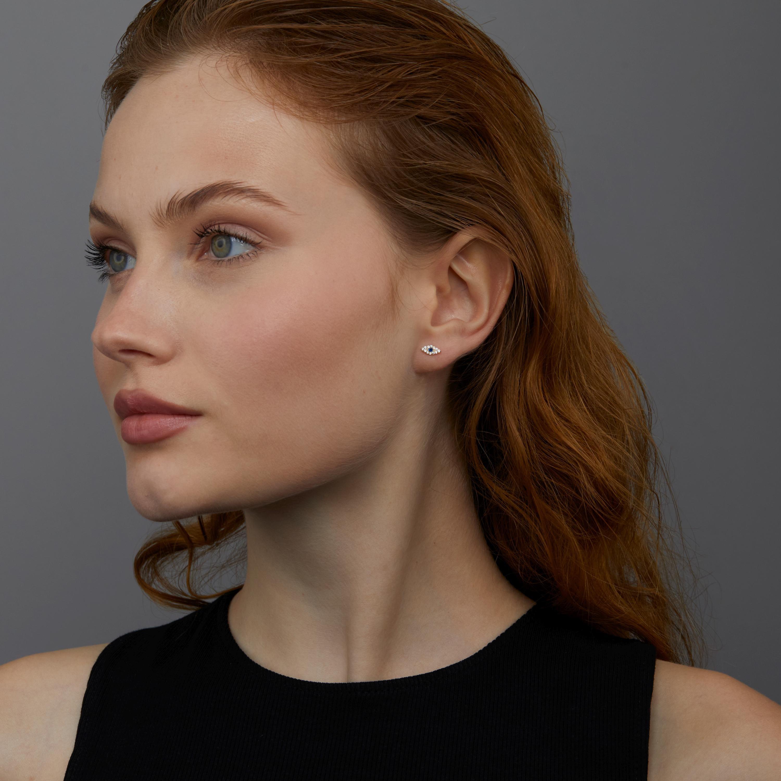 Evil Eye Stud Earrings - 18K Gold Vermeil - Glamour Jewelry House