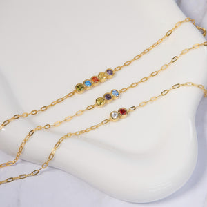 Family Birthstone Bracelet - 18K Gold Vermeil - Glamour Jewelry House