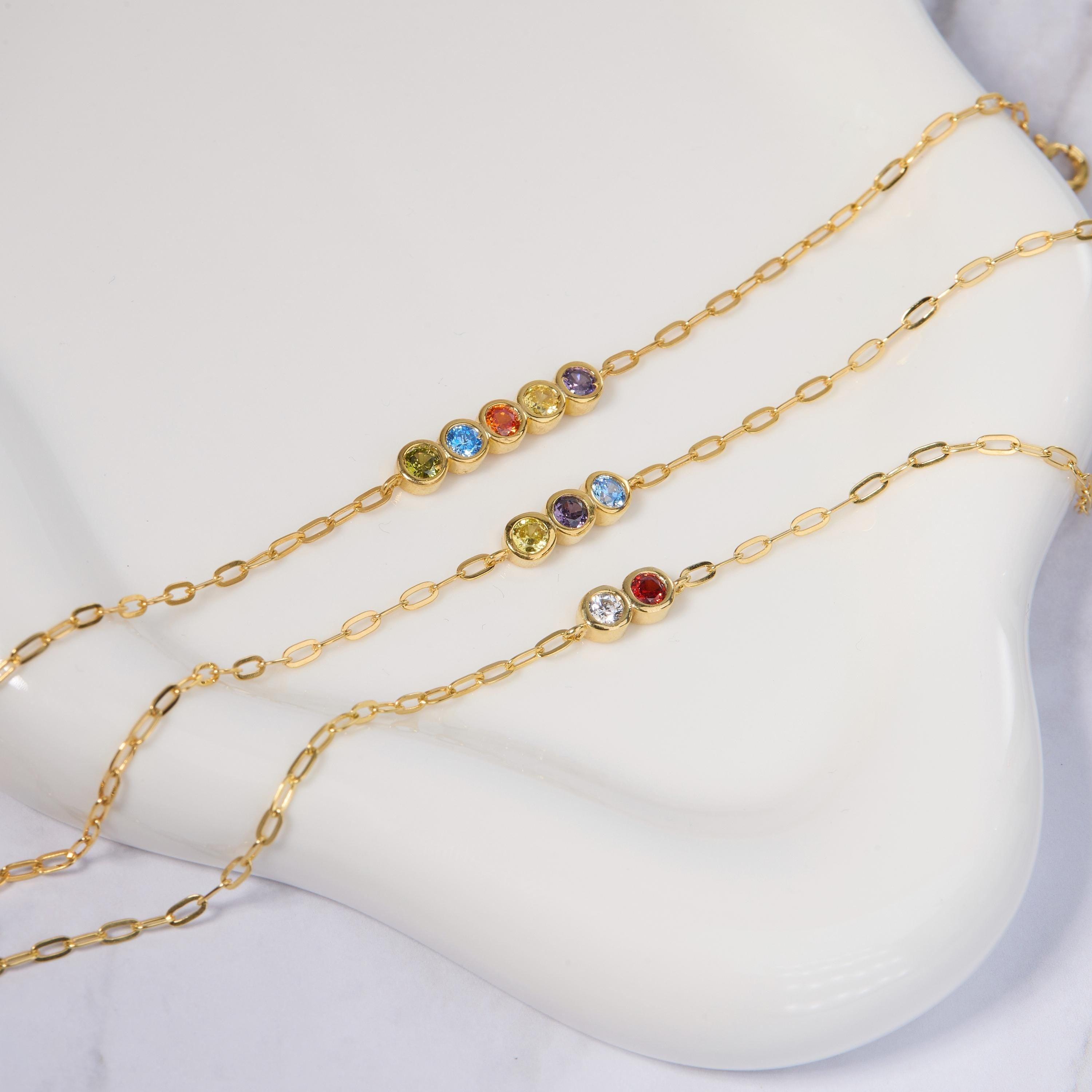 Family Birthstone Bracelet - 18K Gold Vermeil - Glamour Jewelry House