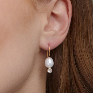 Pearl Drop Earrings - 18K Gold Vermeil - Glamour Jewelry House