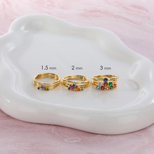 Multiple Birthstone Ring - 18K Gold Vermeil - Glamour Jewelry House