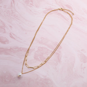 Double Chain Pearl Necklace - Glamour Jewelry House
