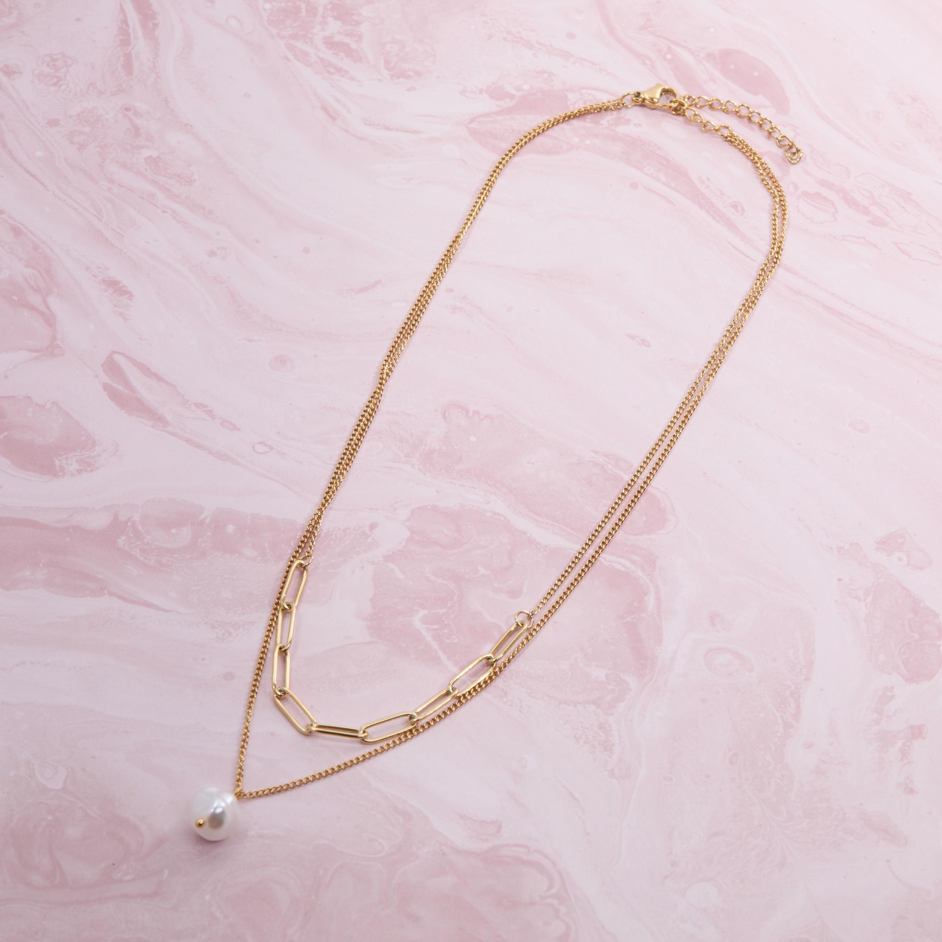 Double Chain Pearl Necklace - Glamour Jewelry House