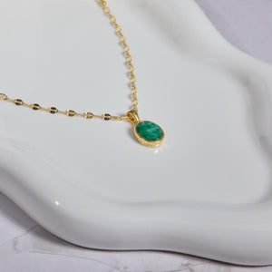 Natural Birthstone Necklace - 18K Gold Vermeil - Glamour Jewelry House